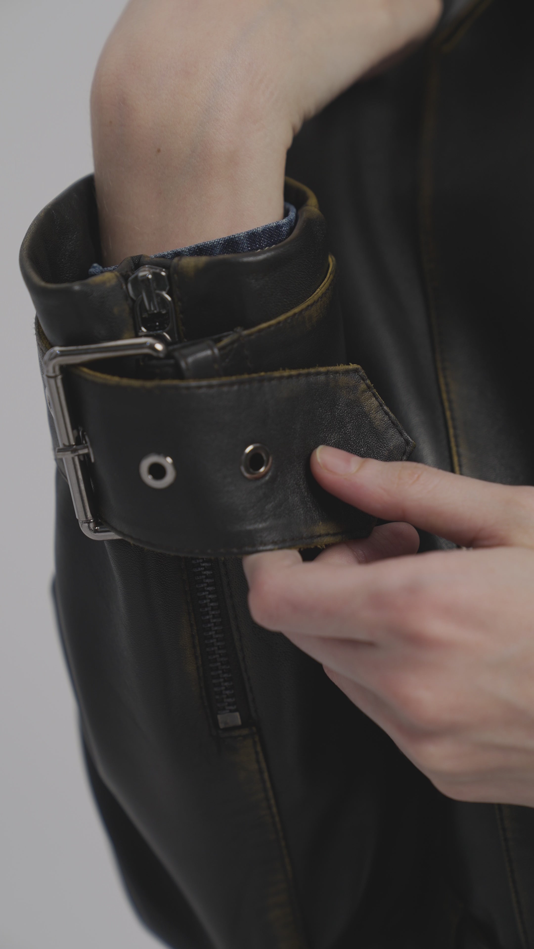 Lita Vintage Look Biker Deri Ceket